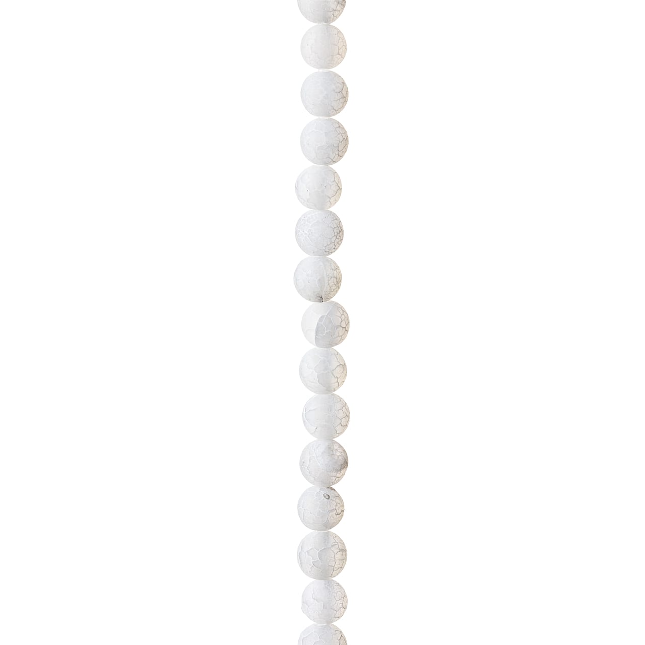 12 Pack: Matte White Crackle Agate Round Beads, 6mm by Bead Landing™